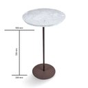 Ver imagem 4 de Mesa Lateral NORINA - MÉDIA, tampo redondo Imerso e base Aço Corten. 