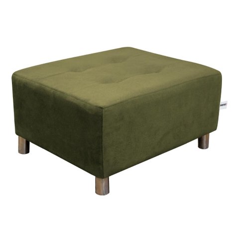 Puff Para Sala Quadrado Decorativo com Pés com Alumínio Nero Veludo Light Chumbo Light Matrix