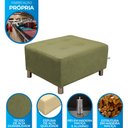 Ver imagem 2 de Puff Para Sala Quadrado Decorativo com Pés com Alumínio Nero Veludo Light Chumbo Light Matrix