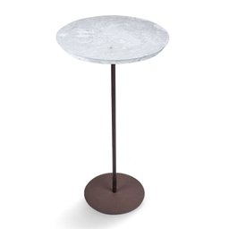 Mesa Lateral NORINA - ALTA, tampo redondo Imerso e base Aço Corten. - 3