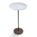 Ver imagem 3 de Mesa Lateral NORINA - ALTA, tampo redondo Imerso e base Aço Corten. Cinza Marmorizado