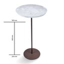 Ver imagem 4 de Mesa Lateral Norina - Alta, Tampo Redondo Imerso e Base Aço Corten. Cinza 100% MDF