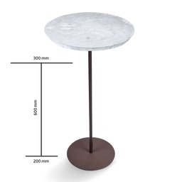 Mesa Lateral NORINA - ALTA, tampo redondo Imerso e base Aço Corten. - 4