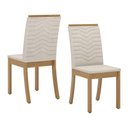 Ver imagem 5 de Conjunto Sala de Jantar Layla Lux 4 Lugares Tampo MDF Cadeiras Suede Off White 120cm Casa 812