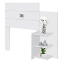 Ver imagem 5 de Cabeceira P/ Cama Box Solteiro C/Prateleiras Branco Branco