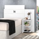 Ver imagem 1 de Cabeceira P/ Cama Box Solteiro C/Prateleiras Branco Branco