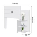 Ver imagem 4 de Cabeceira P/ Cama Box Solteiro C/Prateleiras Branco Branco