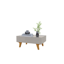 Ver imagem 2 de Mesa Centro Bechara Sena Retangular com Espelho Apoio Mesinha Decorativa Porta Objetos Off-cinza