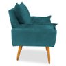 Poltrona Decorativa Opala Pés Palito Veludo Azul Tiffany Chamby Móveis - 3