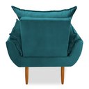 Ver imagem 4 de Poltrona Decorativa Opala Pés Palito Veludo Azul Tiffany Chamby Móveis