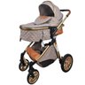 Carrinho de Bebe Europeu Luxo 3 em 1 Ares Plus Marrom Grena + Bebe Conforto + Base - Passear Baby - 3