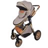 Carrinho de Bebe Europeu Luxo 3 em 1 Ares Plus Marrom Grena + Bebe Conforto + Base - Passear Baby - 5