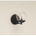 Ver imagem 1 de Arandela Bola/globo De Vidro Transparente Jabuticaba Preta:127/220V/Preto