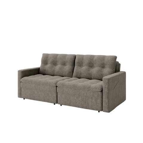Sofá Cama 3 Lugares Casal 2,20 Mts Linho Nayla Matrix Cor:linho Grosso Marrom