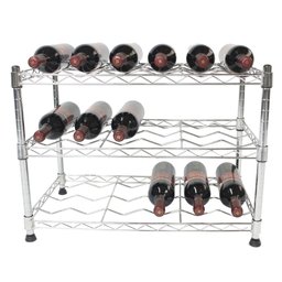 Adega Estante Arame Aço Cromado 3 Prateleiras 18 Garrafas Vinho Montável Decoração - 1