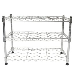 Adega Estante Arame Aço Cromado 3 Prateleiras 18 Garrafas Vinho Montável Decoração - 3