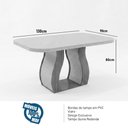 Ver imagem 2 de Sala de Jantar 130x90 Ibiza MDF/Vidro 4 Cadeiras Bom Pastor Naturale/Grafite Veludo Chumbo