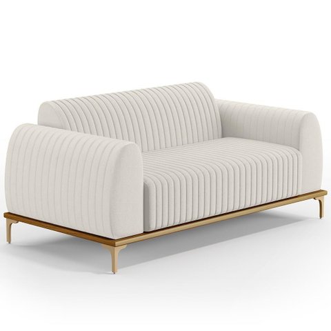 Sofá 2 Lugares Molino 150 Cm Pés D'ouro Cru C-443