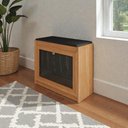 Ver imagem 3 de Banco Sapateira Plenitude Madeira Corino Preto
