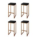 Ver imagem 1 de 04 Banquetas Lótus Tec. Sintético Preto Com Botão Base Bronze