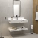 Ver imagem 1 de Bancada em Porcelanato para Banheiro 100cm Class com Cuba Esculpida