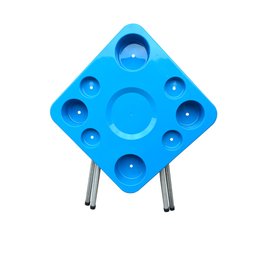 Mesa Praia Dobrável Petisqueira e Suporte Guarda Sol Chão Cor:azul - 6