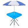 Mesa Praia Dobrável Petisqueira e Suporte Guarda Sol Chão Cor:azul - 1