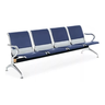 Cadeira Longarina Tipo Aeroporto 4 Lugares com Estofado Azul - 1