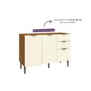 Ver imagem 3 de Balcão Gabinete para Pia 120 cm 2 Portas 2 Gavetas Safira Nature/Off White 100% MDF Casamia