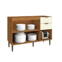 Ver imagem 4 de Balcão Gabinete para Pia 120 cm 2 Portas 2 Gavetas Safira Nature/Off White 100% MDF Casamia