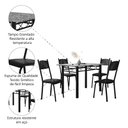 Ver imagem 5 de Conjunto de Mesa Sala de Jantar Sara com 4 Cadeiras Tubular Granito 1,20m Artefamol