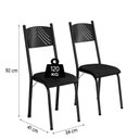 Ver imagem 4 de Conjunto de Mesa Sala de Jantar Sara com 4 Cadeiras Tubular Granito 1,20m Artefamol