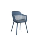 Ver imagem 2 de Cadeira Montreal em Polipropileno com Revestimento em Couro Ecológico Fratini Azul