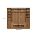 Ver imagem 4 de Guarda Roupa Casal 6 Portas e 4 Gavetas C/ Pés Cb03t581 Canela - Kappesberg