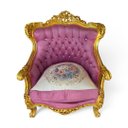 Ver imagem 3 de Par de Poltronas Classica Roxo com Dourado 95x84x75cm