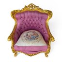 Ver imagem 4 de Par de Poltronas Classica Roxo com Dourado 95x84x75cm