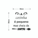 Ver imagem 3 de Adesivo de Parede Decoratico Frase a Cozinha É Pequena Mas É Cheia de Amor