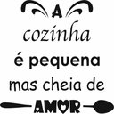 Ver imagem 2 de Adesivo de Parede Decoratico Frase a Cozinha É Pequena Mas É Cheia de Amor