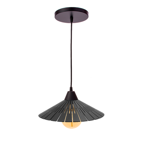 Luminária Teto Lustre pendente balcão cozinha sala mdf cabo:Preto