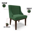 Ver imagem 6 de Kit 04 Cadeiras de Jantar Liz Veludo Verde Base Fixa Madeira Tabaco - D’Rossi