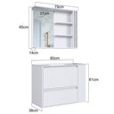 Ver imagem 4 de Gabinete de Banheiro 80cm Estela Branco Lavatório Espelheira com 1 Gavetão e Basculante