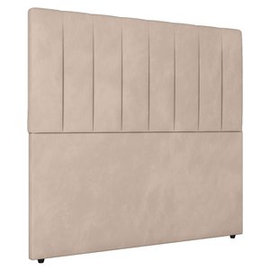 Cabeceira Cama Box Solteiro Ivana 90cm Veludo Bege - Desk Design