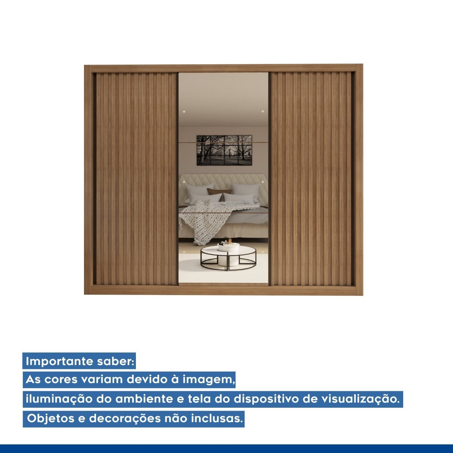 Guarda Roupa Casal Premium Nápoli 242cm com Espelho 2 Portas Lisas 1 Porta Ripada 6 Gavetas Espresso Móveis     - 13