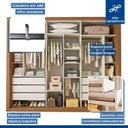 Ver mais imagens de Guarda Roupa Casal Premium Nápoli 242cm com Espelho 2 Portas Lisas 1 Porta Ripada 6 Gavetas Espresso Móveis