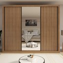 Ver imagem 1 de Guarda Roupa Casal Premium Nápoli 242cm com Espelho 2 Portas Lisas 1 Porta Ripada 6 Gavetas Espresso Móveis