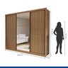 Guarda Roupa Casal Premium Nápoli 242cm com Espelho 2 Portas Lisas 1 Porta Ripada 6 Gavetas Espresso Móveis     - 5