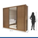 Ver imagem 5 de Guarda Roupa Casal Premium Nápoli 242cm com Espelho 2 Portas Lisas 1 Porta Ripada 6 Gavetas Espresso Móveis