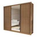 Ver imagem 4 de Guarda Roupa Casal Premium Nápoli 242cm com Espelho 2 Portas Lisas 1 Porta Ripada 6 Gavetas Espresso Móveis