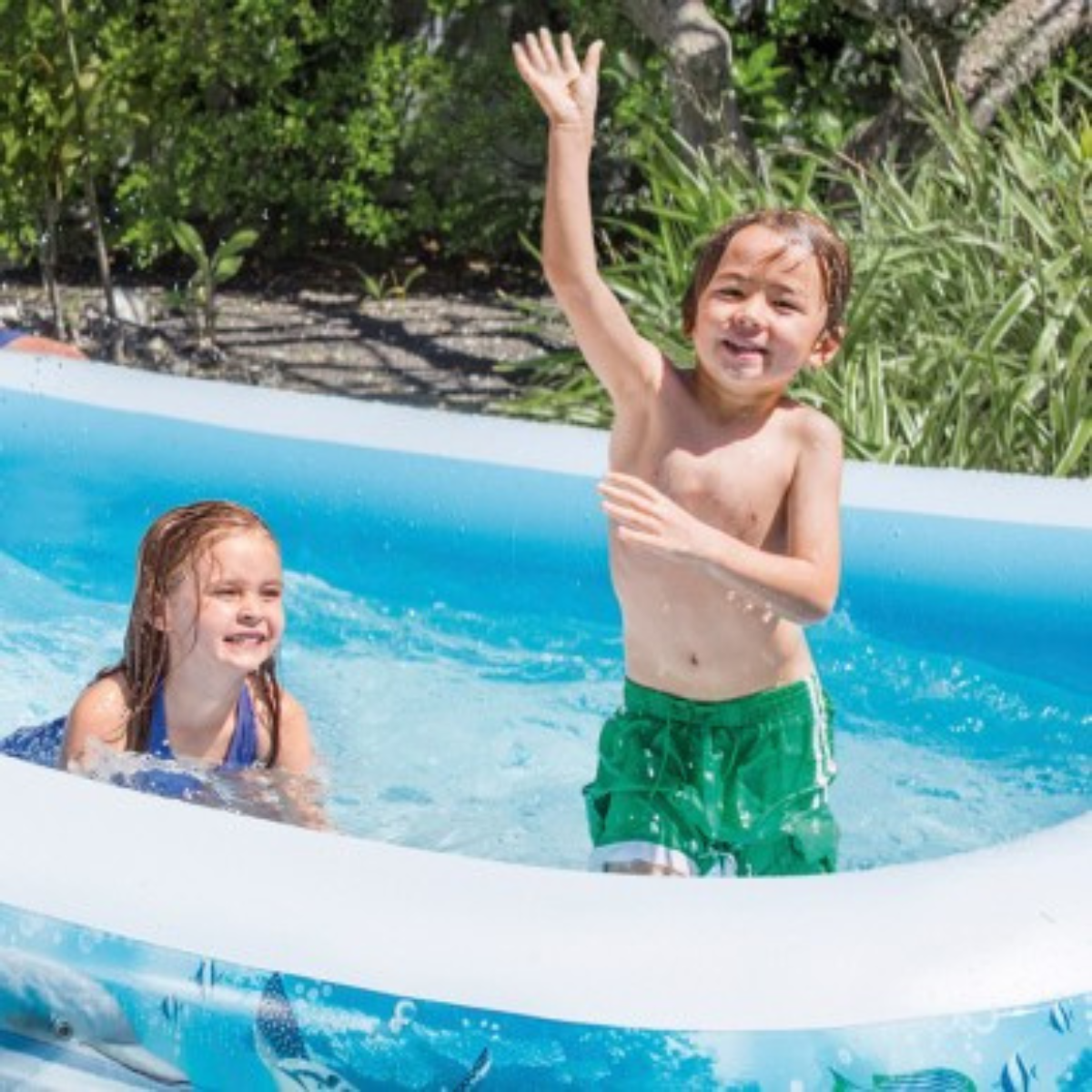 Piscina Inflável Familiar Intex 1.050l Recife Tropical 3,05m:branco - 5
