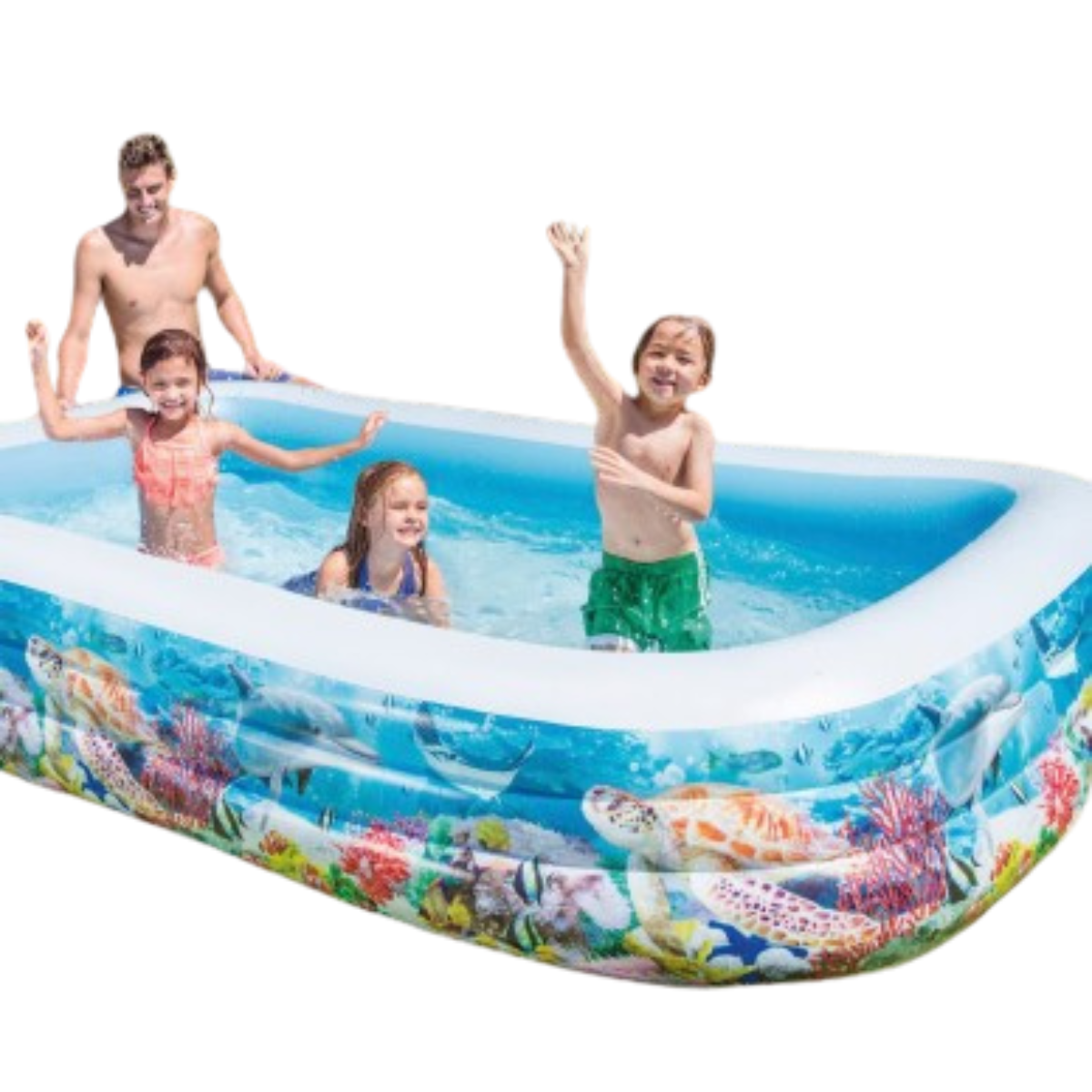 Piscina Inflável Familiar Intex 1.050l Recife Tropical 3,05m:branco - 6